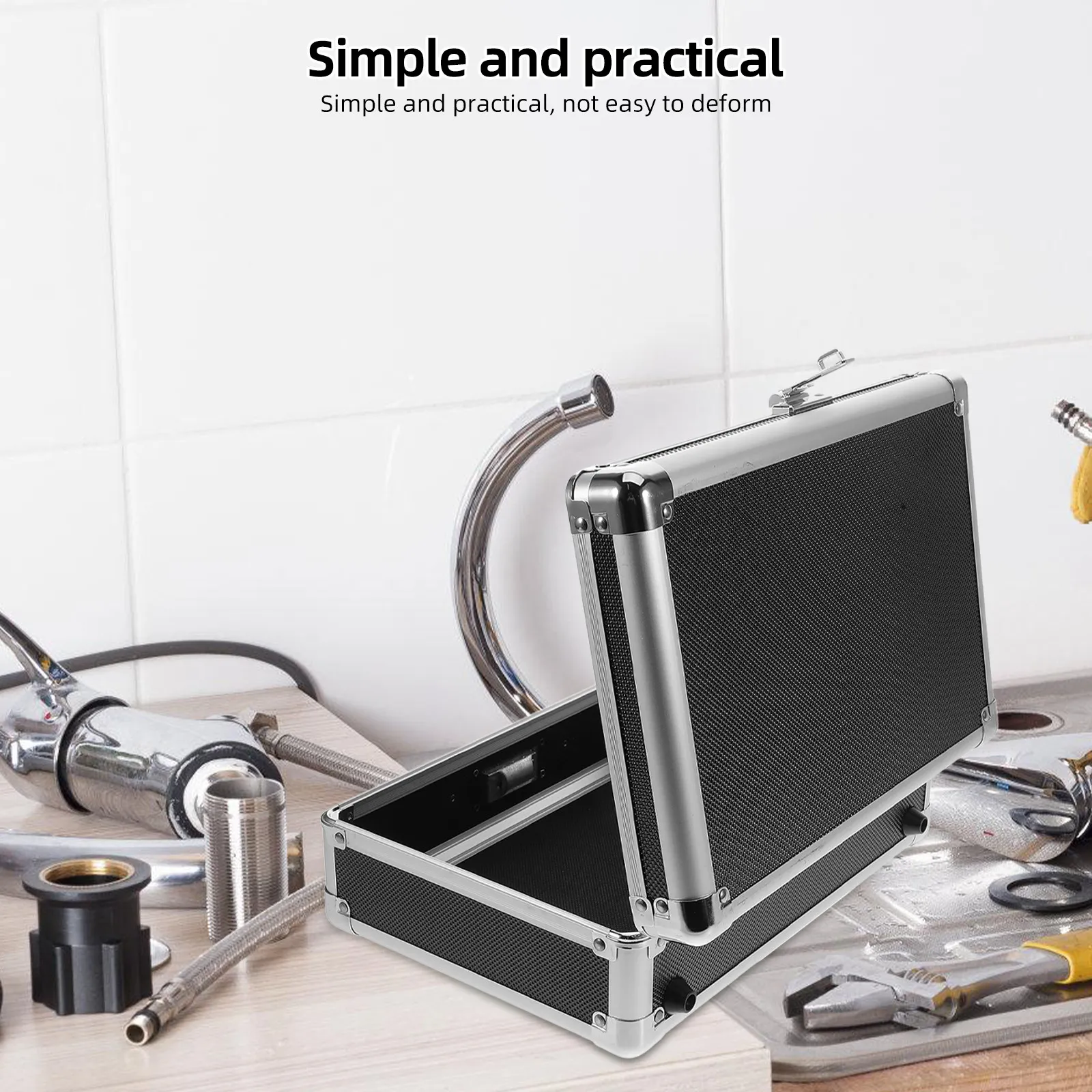 

Spacious Aluminum Alloy Toolbox Portable Multi Functional Tool Organizer for Home Workshop Outdoor Use Robust Metal Case with