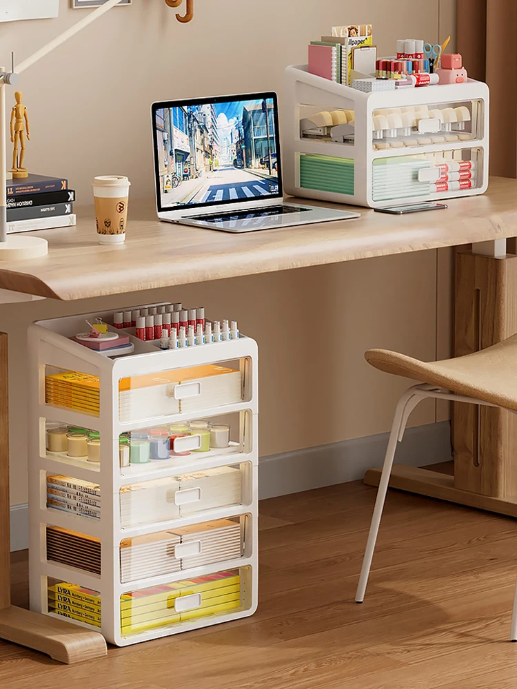 

Desktop Der Sle File Storage Cabinet Office A4 Document Multi-layer Book under Desk Storage Box Student Supplies Organizer