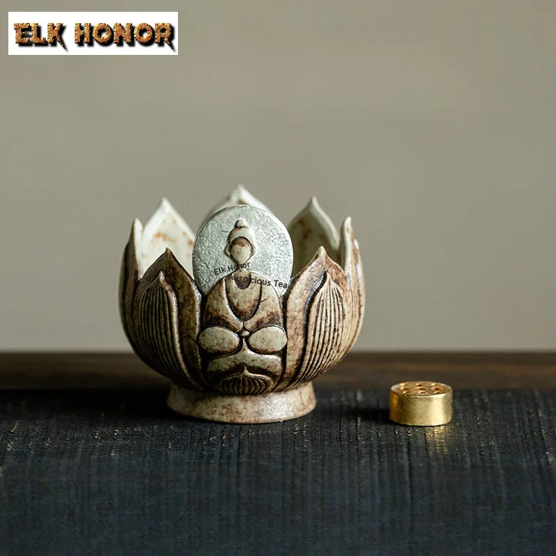 ZAEYORIA Chestnut Shell Gilded Silver Incense Holder Incense Waterfall Incense Burners Aromatherapy Censer Buddhism Ornaments