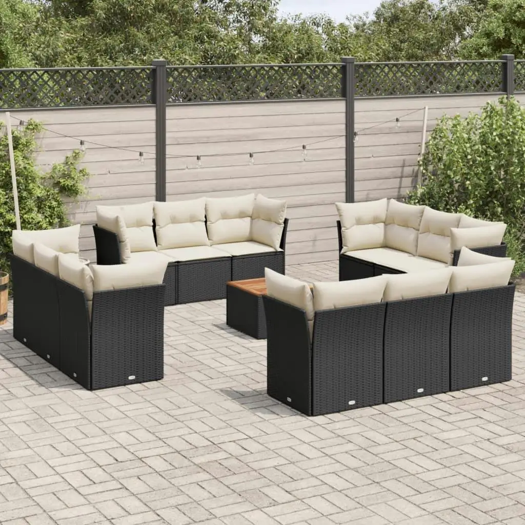 

Black and Cream Garden Sofa Set Outdoor Furniture Stylish Seating for Patio Deck Balcony Relaxing Comfort