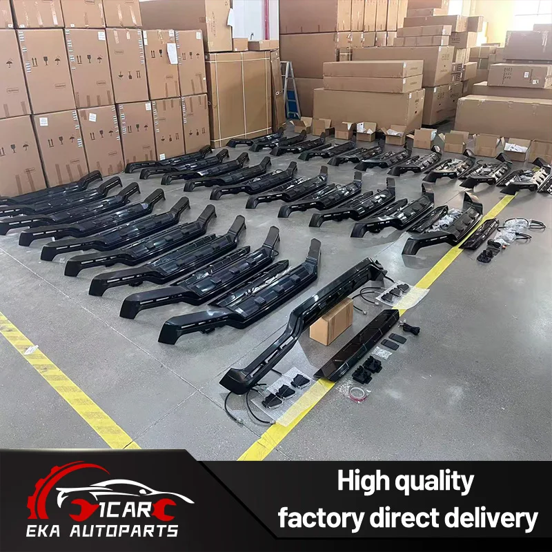 B Style Front Bumper Lip for Mercedes Benz G-Class W465 G63 B Style Front Splitte with LED Light PP Material High Fit Precision