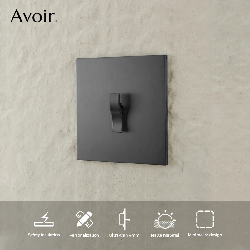 Avoir Gray Power Light Switch S Type On Off Push Button Rocker Switches 2-drożne ścienne gniazdo elektryczne Europa Korea Franch UK Outlet wlaczniki swiatla przełącznik włącznik światła przełącznik światła