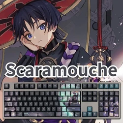 108 Keys Genshin Impact Scaramouche Game PBT keycaps, Cherry Profile Keycaps for 61/87 /104/108 Mechanical Keyboard