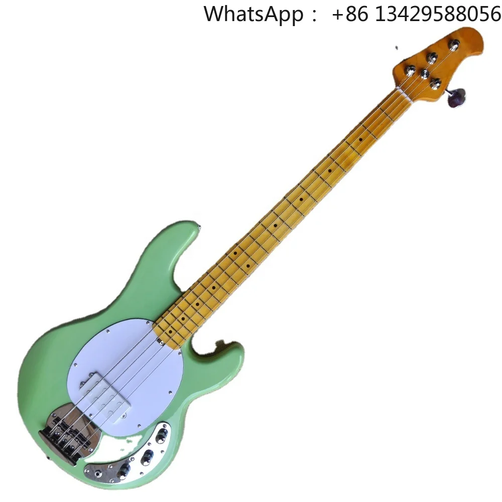 Flyoung Light Green M Electric Bass Guitar With 4 Strings,Custom Made