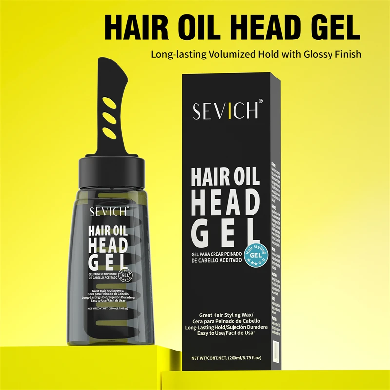 

SEVICH Men Hair Wax With Wide Tooth Comb 2 In 1 Hair Styling Liquid Oil Long Lasting Fluffy Edge Control Hair Oil Head Gel