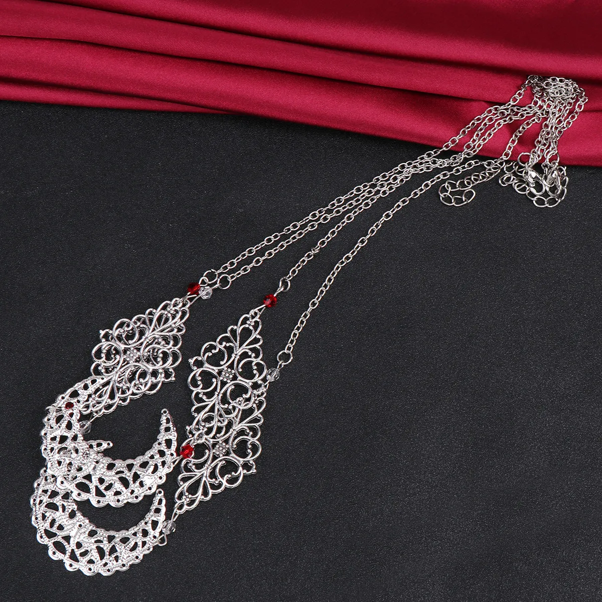 2Pcs Shiny Crystal Beaded Forehead Chain Vintage Elegant Head Chain for Women Wedding Engagement Party Birthday Valentine Gift