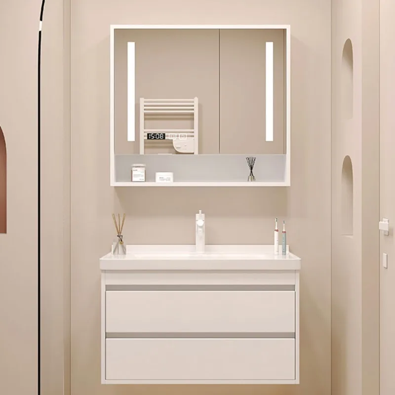 Salon Station Storage Shelf Locker Plastic Wardrobe Space Saving Bathroom Cabinet Mdf Towel Washbasin Wall Pharmacy Pvc Sinks