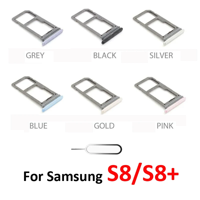 Phone SIM Card Tray Slot For Samsung S8+ S8 Plus G950 G950F G955F G955 New SIM Chip Micro SD Card Tray Holder Adapter