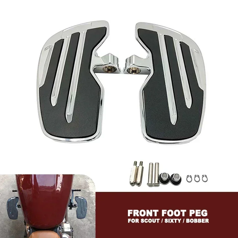 For Indian Scout / Sixty / Bobber 2016-2021 2018 2019 2020 Motorcycle Aluminum Front Foot Controls Foot Pegs Foot Rest Footpegs