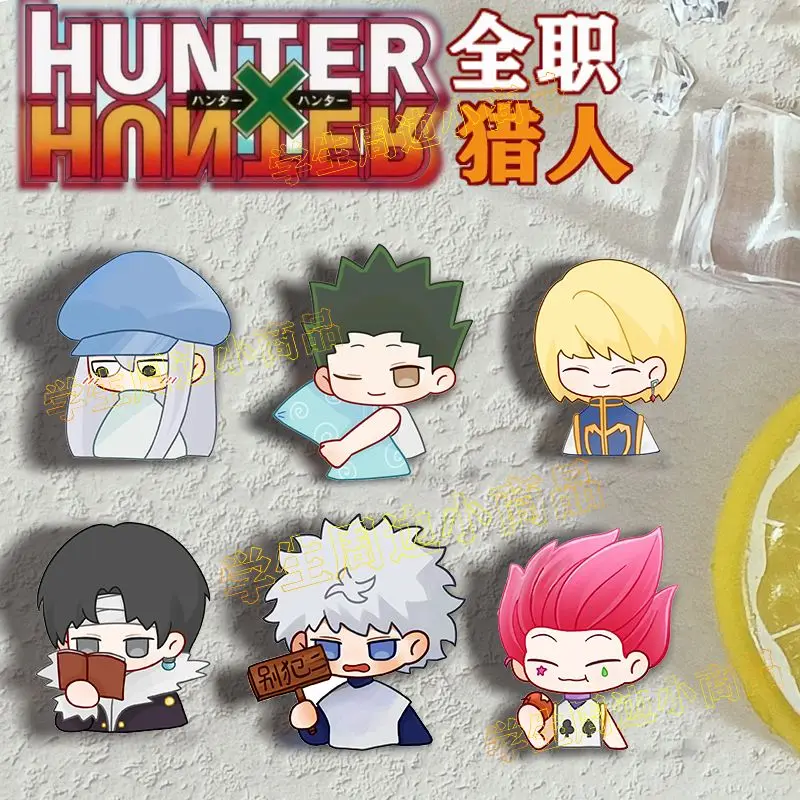 Action 6pcs/set Anime Hunter X Hunter Brooch Toys for Kids Zoldyck Killua Gon Kurapika Hisoka Kite Chrollo Pin Toys Gift