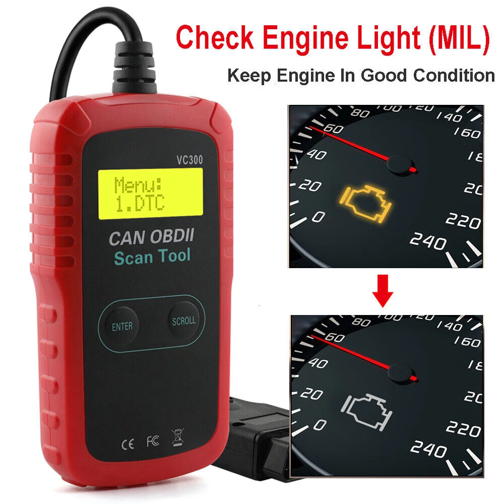 VC300 CAN OBD2 Car Diagnostic Tool Pk ELM327 Check Engine Professional Auto Scanner Code Reader Scan Tools Car Fault Detector