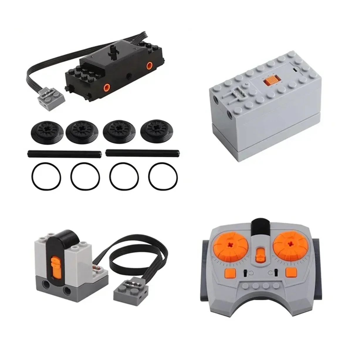 Power Functions Parts MOC Building Blocks Train Track Motor Battery Box Infrared Speed Remote Control Receiver Style AA87I