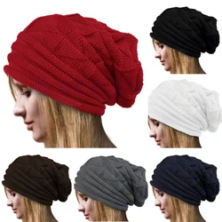 Winter Baggy Beanies Skullies Solid Oversized Ski Slouchy Knitted Hats Caps for Women Men Unisex Outdoor Hip Hop Wool Warm Hat