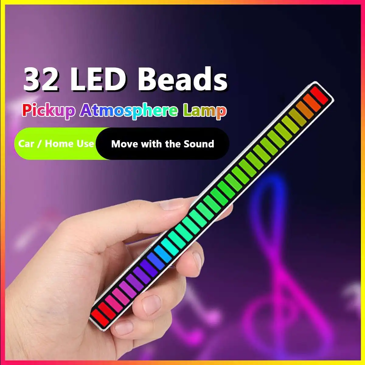 New RGB Sound-activated Rhythm Ambient Atmosphere Lamp APP Control Colorful LED Music Rhythm Night Light For Bar Car Home Decor