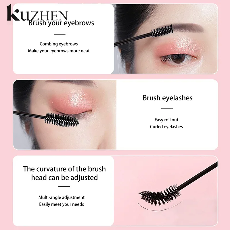 Doppelseitige Make-Up Wimpern Pinsel Einweg Wimpern Pinsel Kunststoff Griff Mascara Zauberstab Applikator Wimpern Verlängerung Werkzeuge