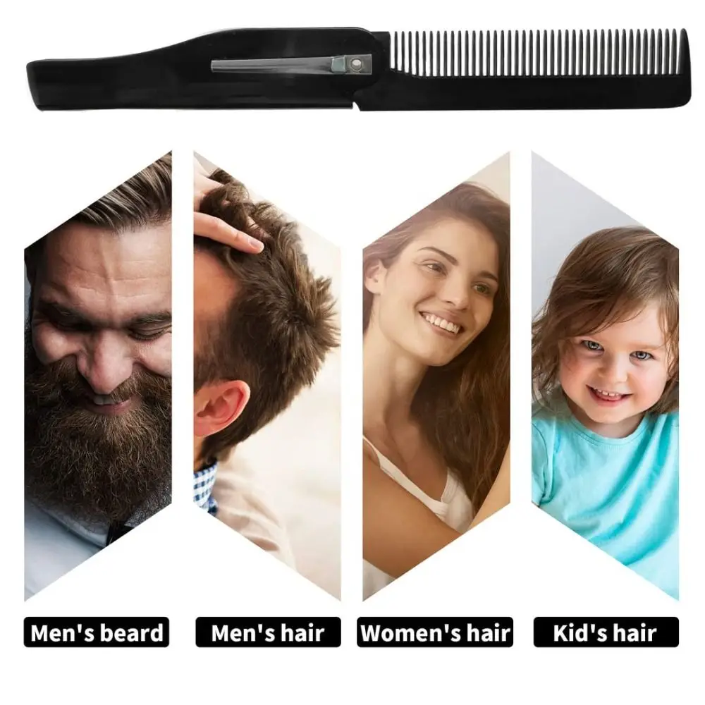 New Portable Folding Pocket Combs Hair Styling Pocket Beard Combs Plastic Folding Hair Styling Combs For Men Oil Head