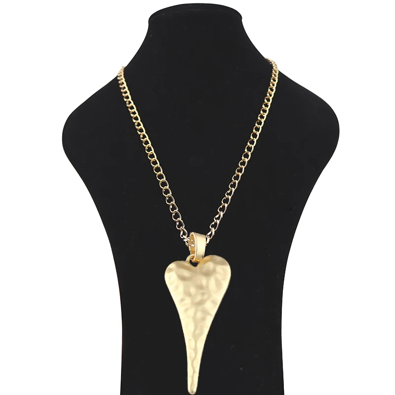 Large Statement Abstract Tribal Boho Round Flower Medallion Matte Gold Pendant on Long Gold Chain Necklace Lagenlook 34\