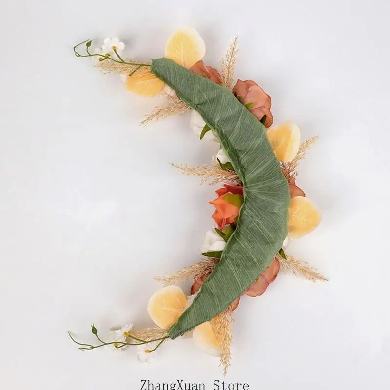 Dekorativer künstlicher Blumenkranz mit realistischen Seidenrosen für Party-Hintergrund, Herbst-Hochzeitstisch-Blumenarrangement – Detail 8