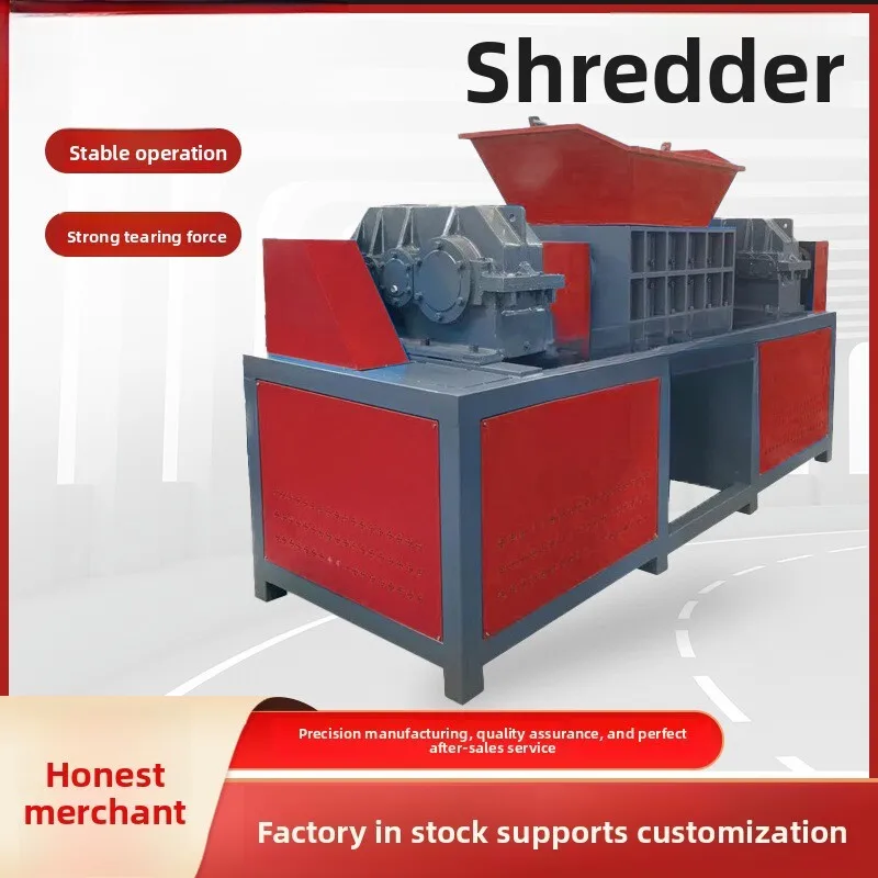 Stable Operation Large Single And Car Tire Waste Scrap Metal Double Shaft Shredder Horizontal Plastic Crusher, Strong
