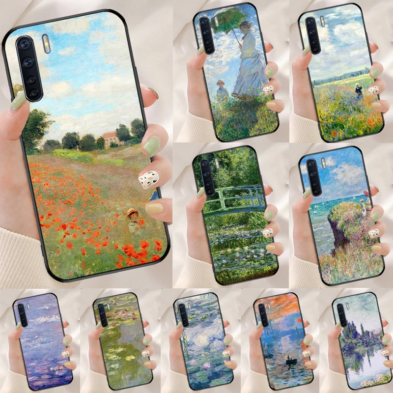 

Чехол Claude Monet Garden Lotus Bridge для Oppo A94 A54 A40 A60 A80 A98 A78 A18 A38 A58 A16 A76 A96 A17 A77 A74 A57S A15 Cover