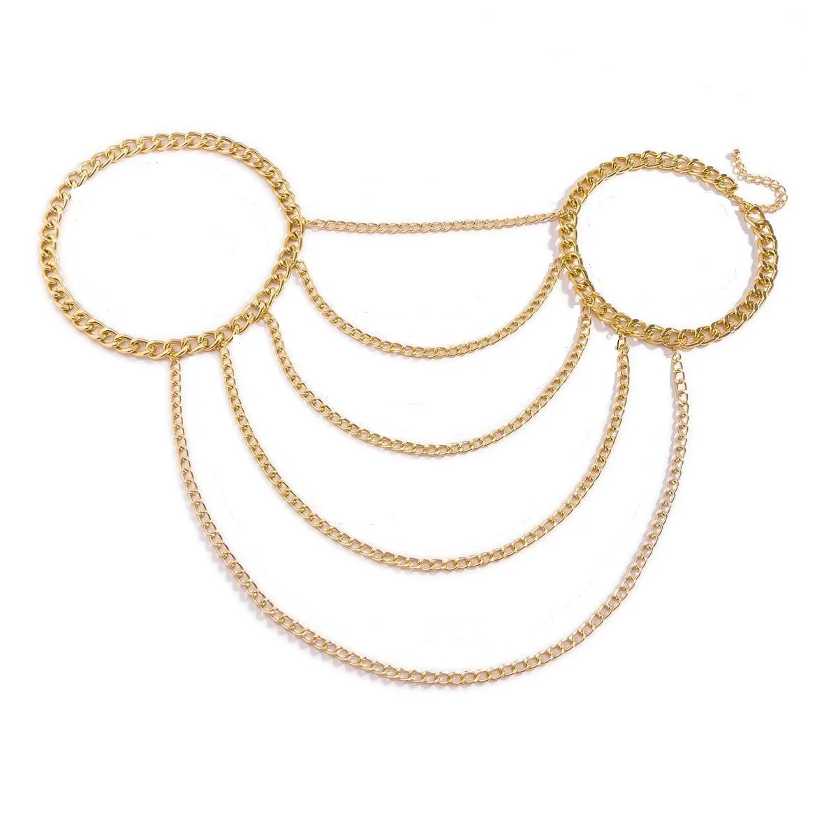 الأوروبية الأمريكية شخصية متعددة الطبقات سلسلة شرابة الكتف سلسلة مثير المختنق قلادة واحدة الكتف الجسم سلسلة للنساء #5