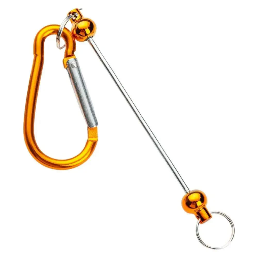 Stainless Steel Gourd Carabiner Keychain with Extension Rod Quick Link Mountaineering Hook Protect Multifunctional