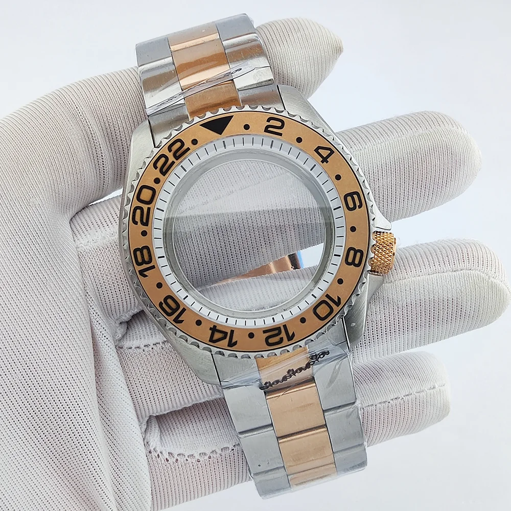 40mm Case NH35 Case Sapphire Glass Water Resistant Case Fits 28.5mm Dial Case Rose Gold Case Fits NH35 NH36 Movement Watch Case