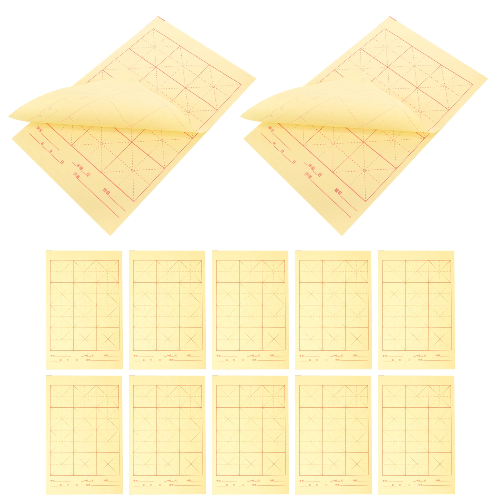 

90 Sheets Calligraphy Paper Rice Paper Practice 8 Open 12 Grids 30 Pages x3 Beginner Chinese Supplies Thick Practical