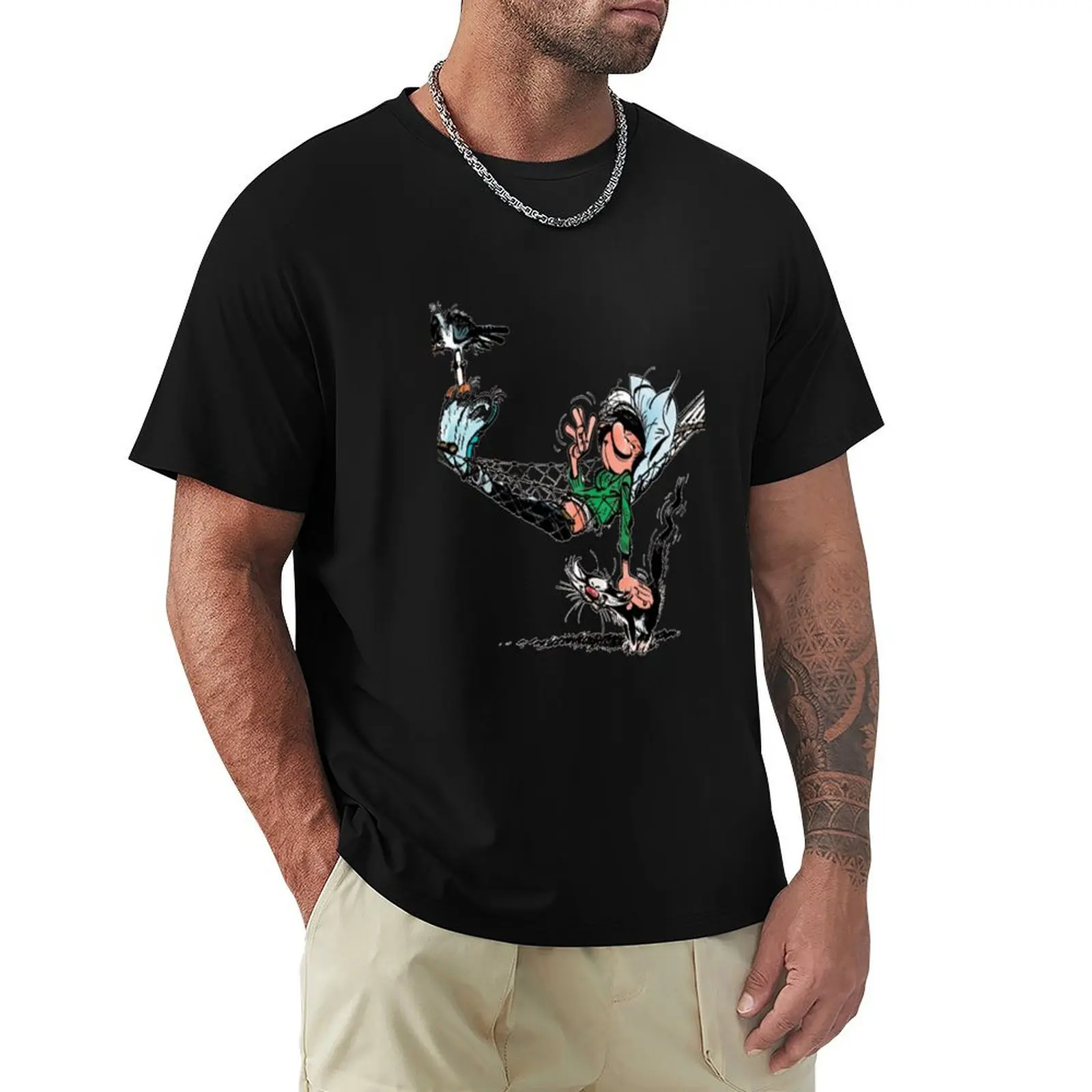 Gaston Lagaffe T-Shirt man t shirts high quality luxury brand T-Shirt