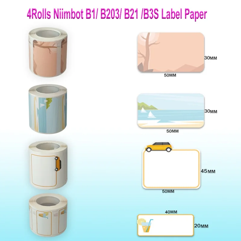 Niimbot Sticker Paper Labeling Roll Papers Portable Tiny Label Printer Round Thermal Labeling Printer Waterproof B1 B21 B102 B2S
