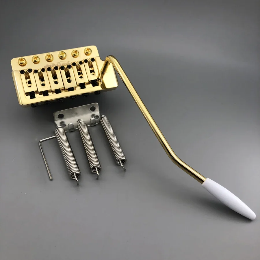 Wilkinson Guitar Fixed Tremolo Vibrato Vintag Bridge 6 Screws ST Tremolo Full Block  WOV09 Chrome Gold