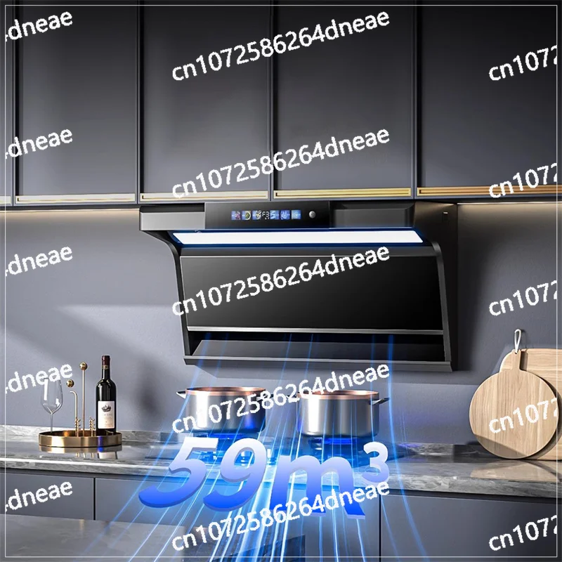 Kitchen Range Hood Large Suction Range Hoods Top Side Double Suction Cooker Hood Wall-mounted Smart Cleaning Smoke Exhaust Hood