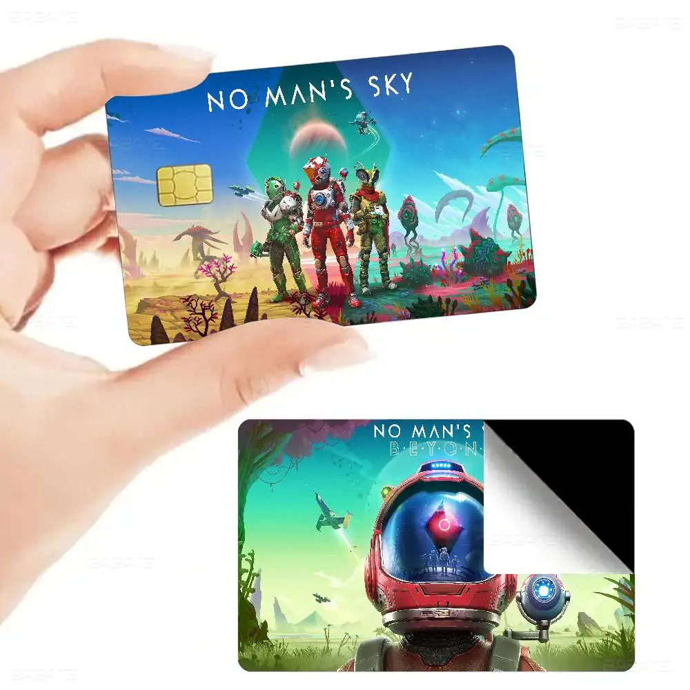 No Mans Sky Game Credit Card Skin Stickers No Adhesive Residue Water Proof for VISA Credit Card Subway Access Card