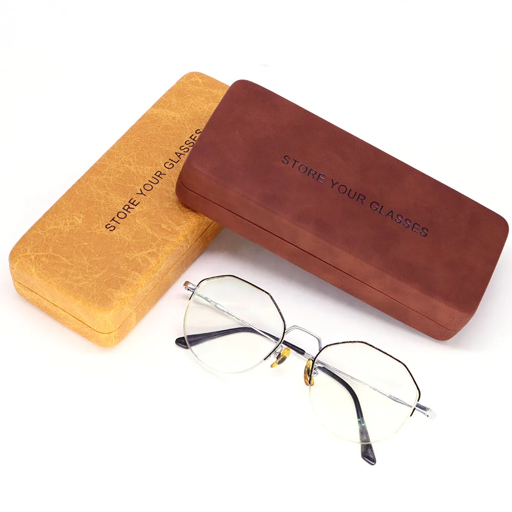 

Portable Retro Glasses Case Anti-pressure Simple Sunglasses Myopia Glasses Storage Box PU Leather Eyeswear Boxes for Men Women