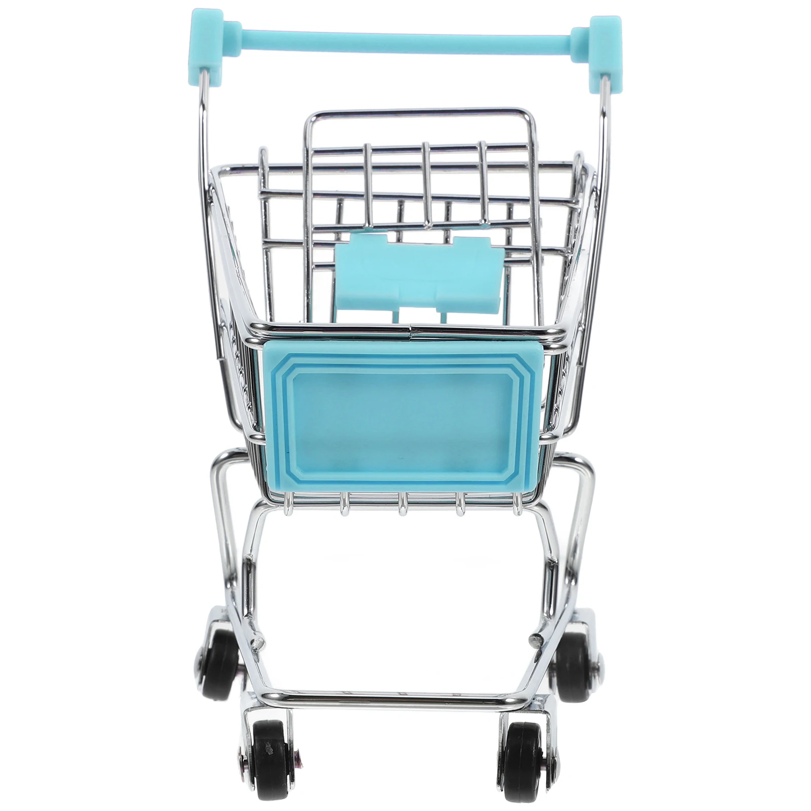 

Mini Shopping Basket Cart Desk Small House Ornament Metal Toy Miniature Groceries
