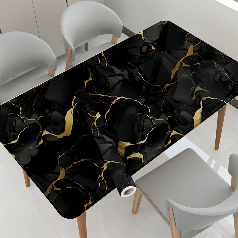 Shiny Gold Foil Peel & Stick Wallpaper Waterproof Oil Resistant for Kitchen Renovation Bathroom Cabinet Door Decoration