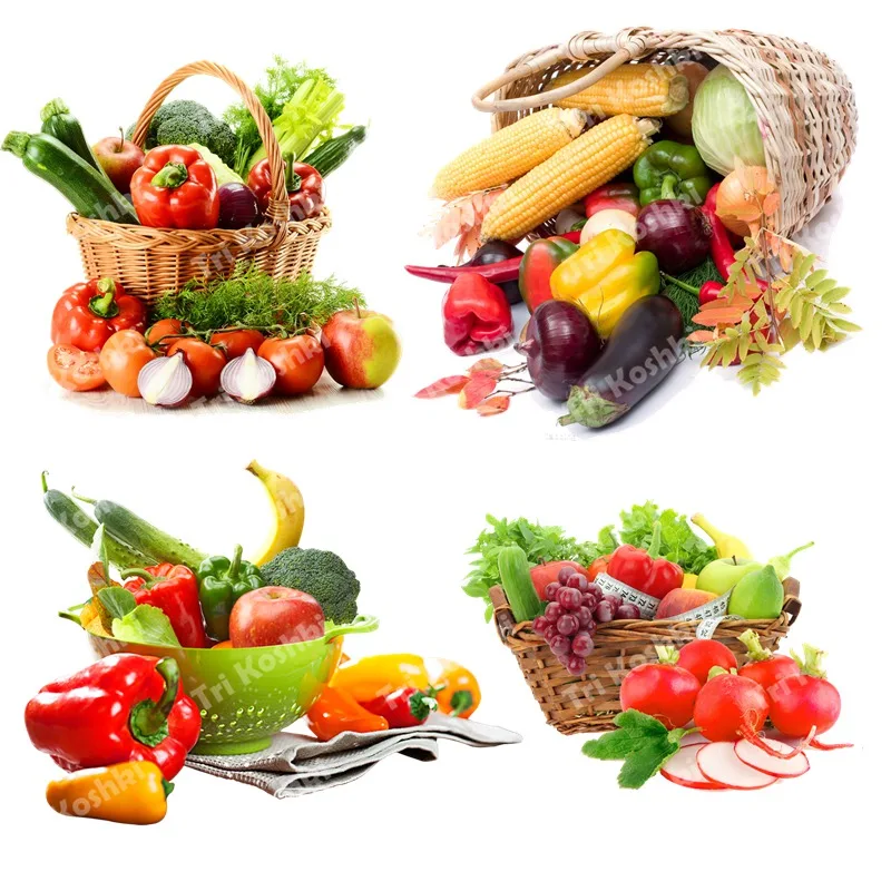

Tri koshki RC062 Fresh Vegetables Kitchen Sticker Decal Pvc Waterproof Kitchen Wall Decoration Cabinet Refrigerator Door Sticker