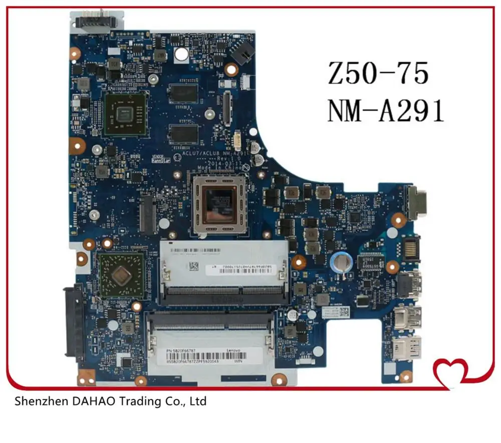 

ACLU7 ACLU8 NM-A291 mainboard For Lenovo ideapad G50-75 Z50-75 G50-75M motherboard With FX-7500 R6 M255DX 2G 100% Tested