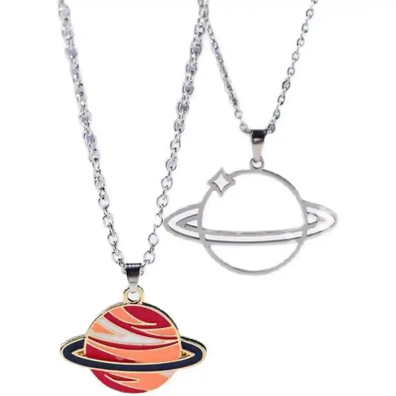saturn orb necklace  Pendant Necklace for Women Celestial Space Creative Romantic Jewelry Accessories Birthday Gift - view 2