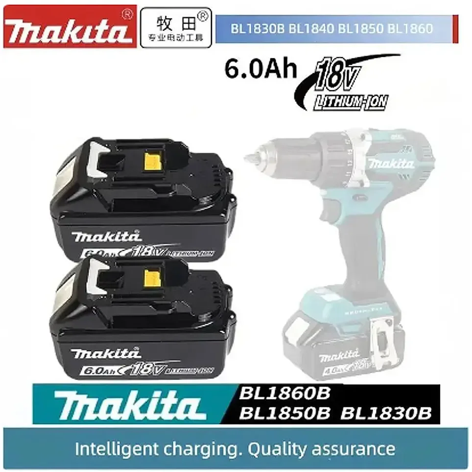 

Оригинальная батарея Makita 18 в, 6,0 а/ч, со встроенной литий-ионной заменой LXT BL1860B BL1860 BL1850 Makita, перезаряжаемая батарея для электроинструмента