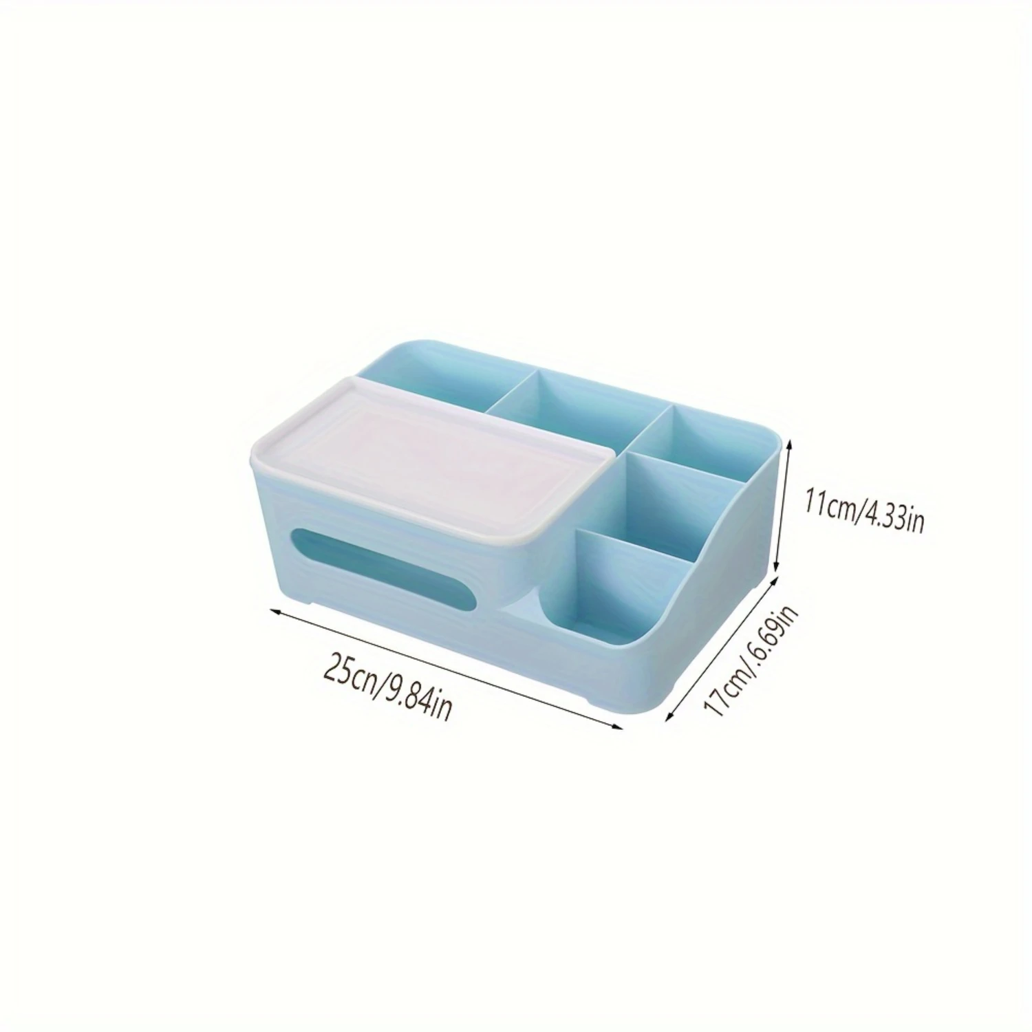 Multi-Compartment Cosmetic Organizer - Contemporary Plastic  Box With Viewing Window For Makeup,  Controls & More - Perfect For 