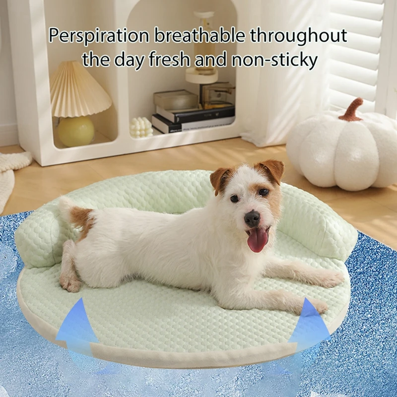 

Cooling Pad for Dogs and Cats, Breathable Elevated Pet Bed for Summer, Portable Round Mat for Crate, Indoor & Outdoor Use