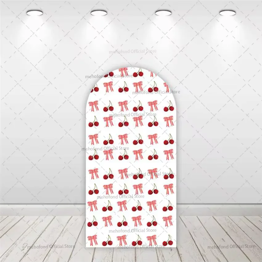 Mehofond مخصص 2-الجانب إنها الكرز على القوس العلوي فتاة حفلة عيد ميلاد غطاء استحمام الطفل كيارا قوس خلفية ديكور خلفية