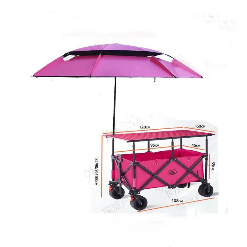 

Outdoor Garden Park Portable Beach Trolley Camping Folding Wagon Cart