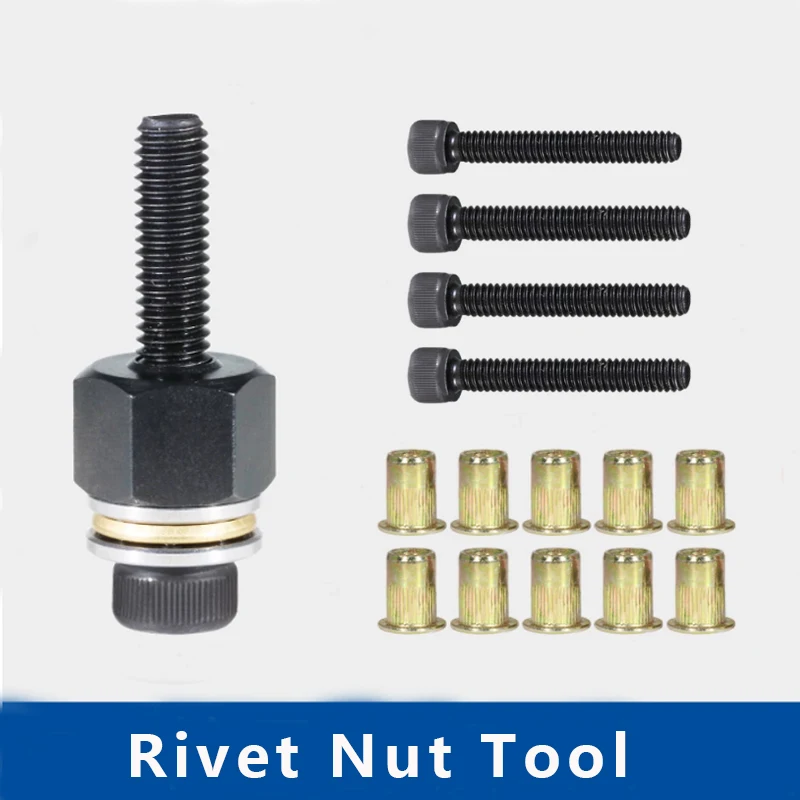 Rivet Nut Tool Hand Rivet Nut Gun Head Nuts Adapter Tool M3 M4 M5 M6 M8 M10 Simple Installation Electric Manual Cordless Riveter