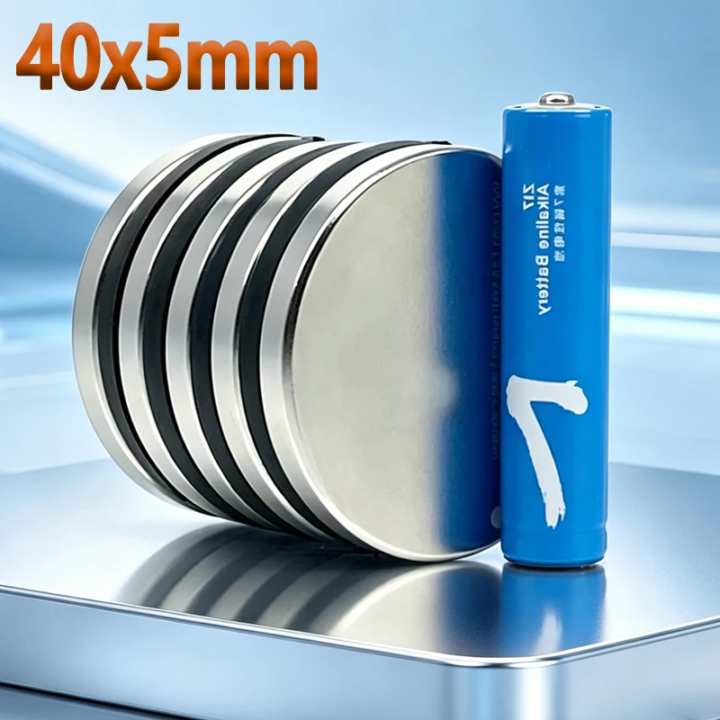 N35 NdfeB 40x5mm Magnet Round Shape Permanent Magnetic Imanes 40*5mm Accessory Strong Neodymium Magnet 1/2/3pcs for Garage Tool