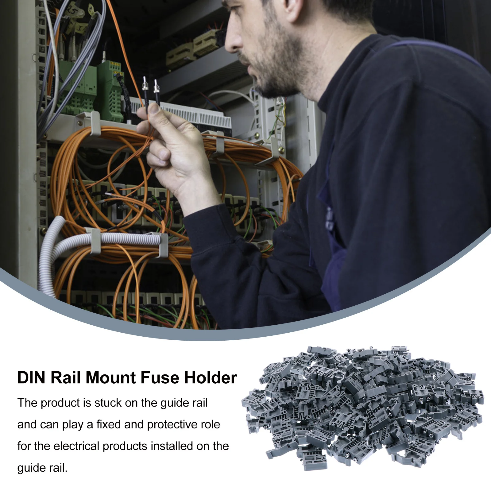 

100pcs Din Terminal Block Stopper Flame Retardant High Temperature Resistance Rail Mounting Adapter Bracket For Electrical