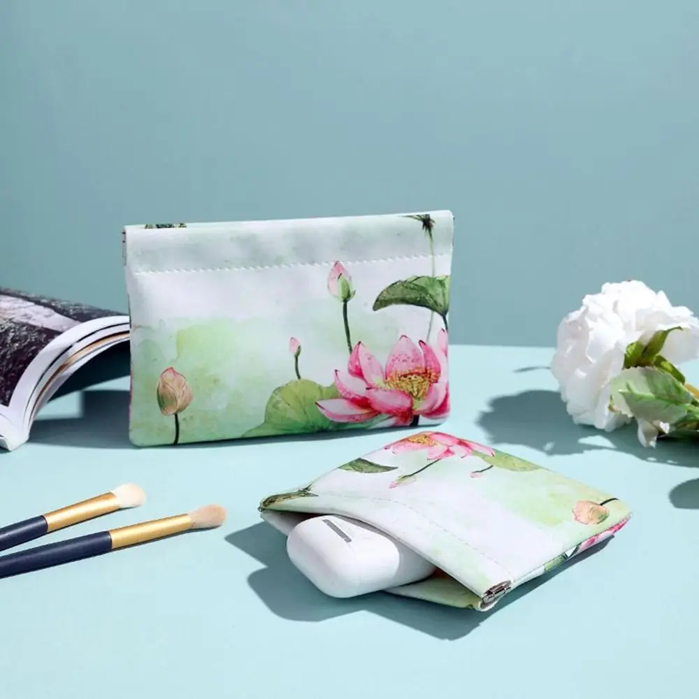 

Lattice Self-closing Glasses Bag PU Leather Lipstick Storage Bag Lotus Sunglass Bag Mini Cosmetic Bag Earphone Bag