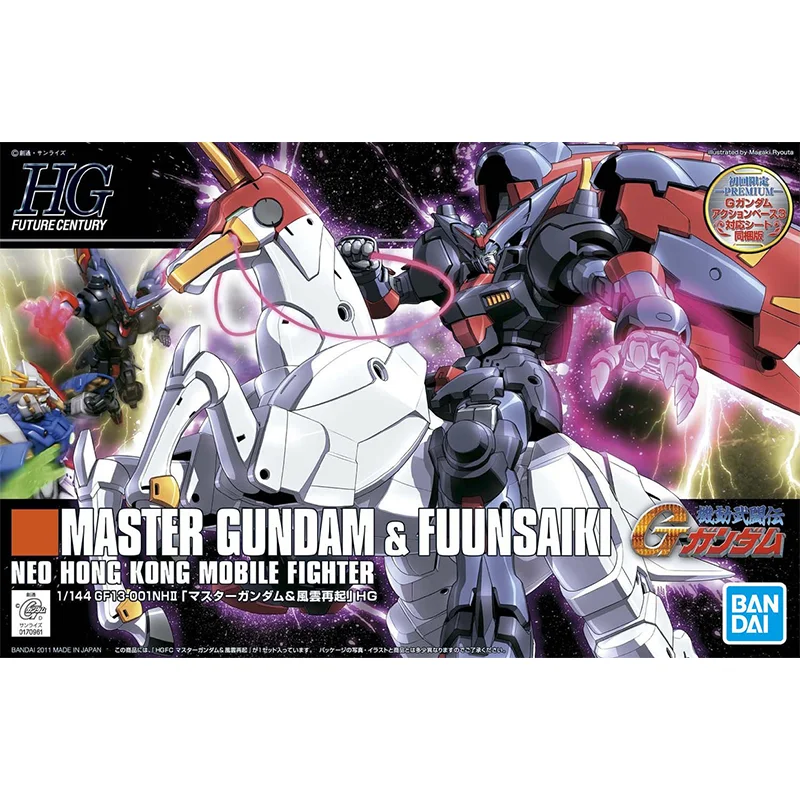 Bandai Original GUNDAM Model Anime HG MASTER GUNDAM FUUNSAIKI NEO HONG KONG MOBILE FiGHTER Action Figure Toys Gifts for Kids