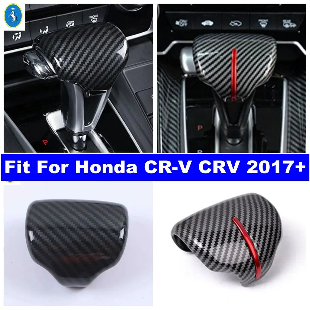 

Car Interior Gear Shift Head Knob Handle Decor Sticker Cover Trim For Honda CR-V CRV 2017 - 2022 ABS Carbon Fiber Accessories